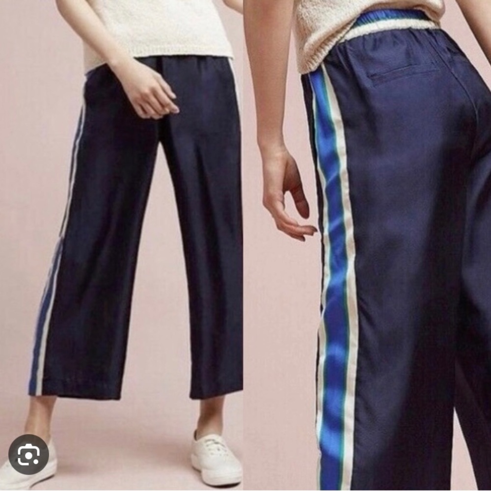 Elevenses for Anthropologie cropped pants 100% silk.